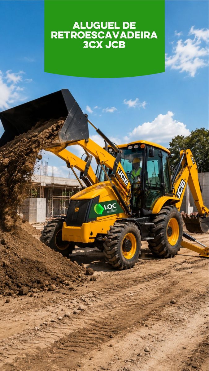 Aluguel de retroescavadeira 3CX JCB